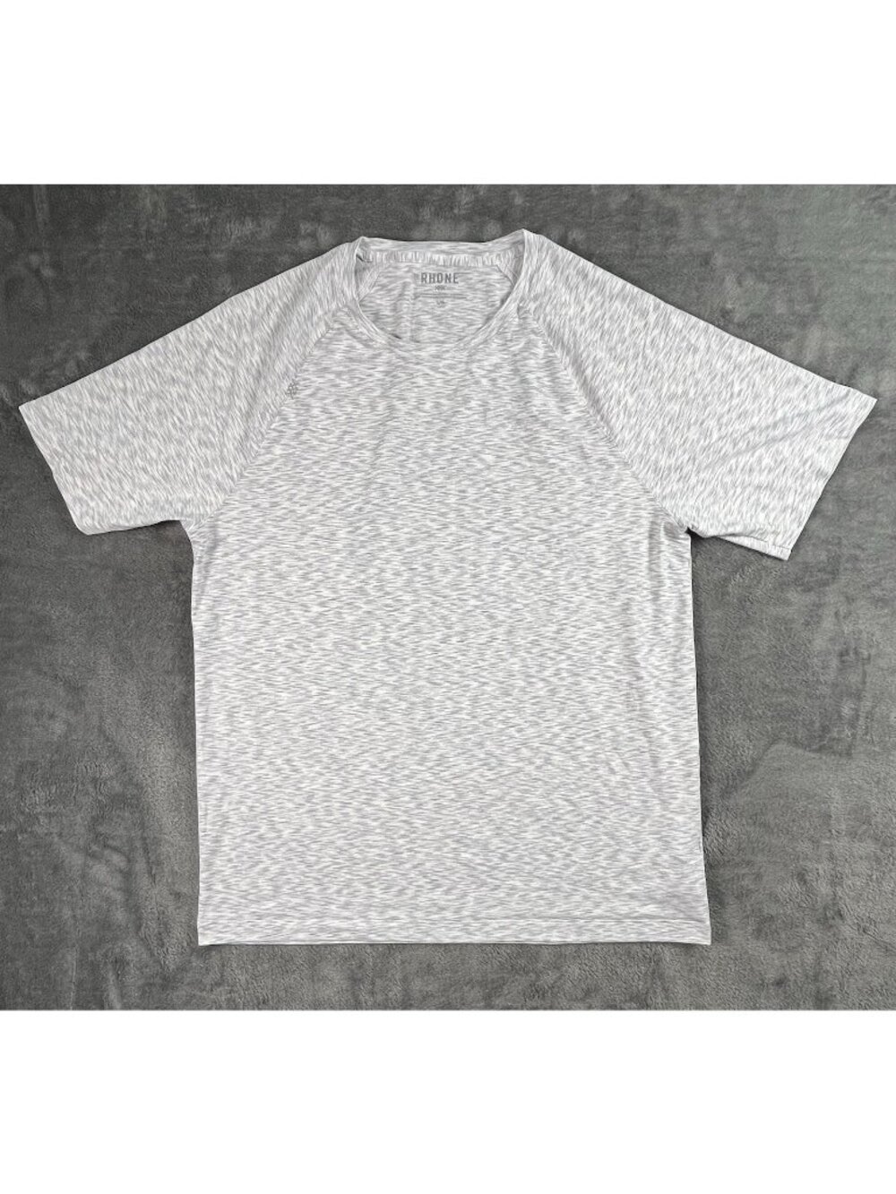 Rhone Shirt Men's L Reign T-Shirt Gray White Space Dye Performance
